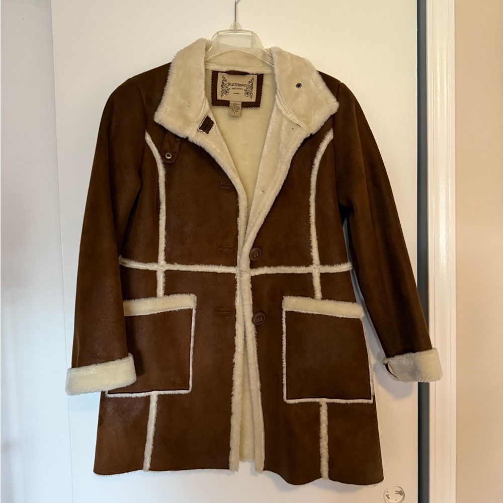 Ruff Hewn Brown and Cream Teddy Jacket